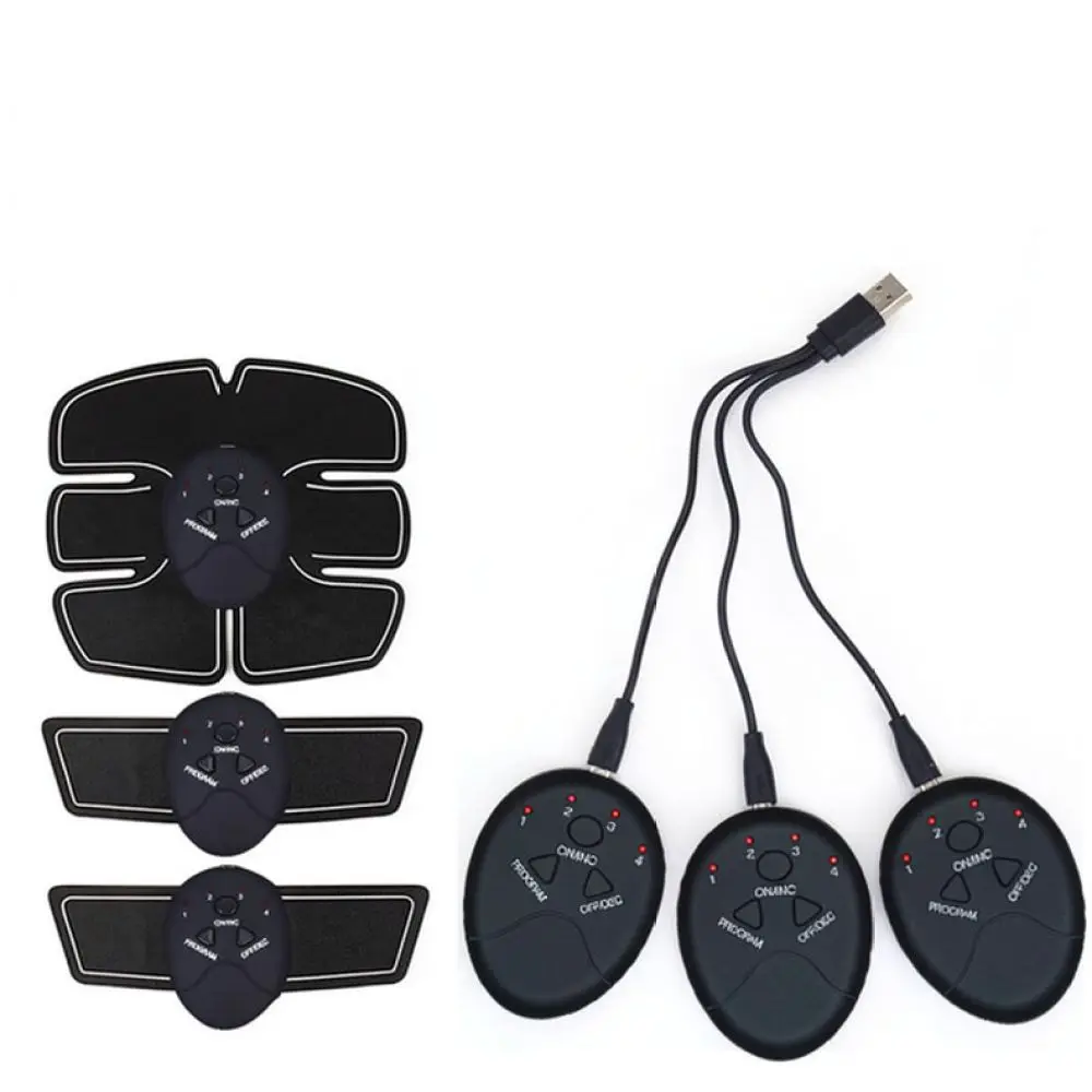 Portable EMS Muscle Stimulator Smart Fitness Belt Rechargeable Abs Training Device Body Massager For Workout
