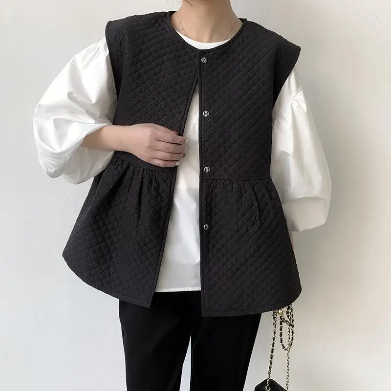 

Хлопковый жилет Lotus Le Jaet из полиэфирного волокна, внутренняя одежда обычной длины, однотонный модный женский жилет