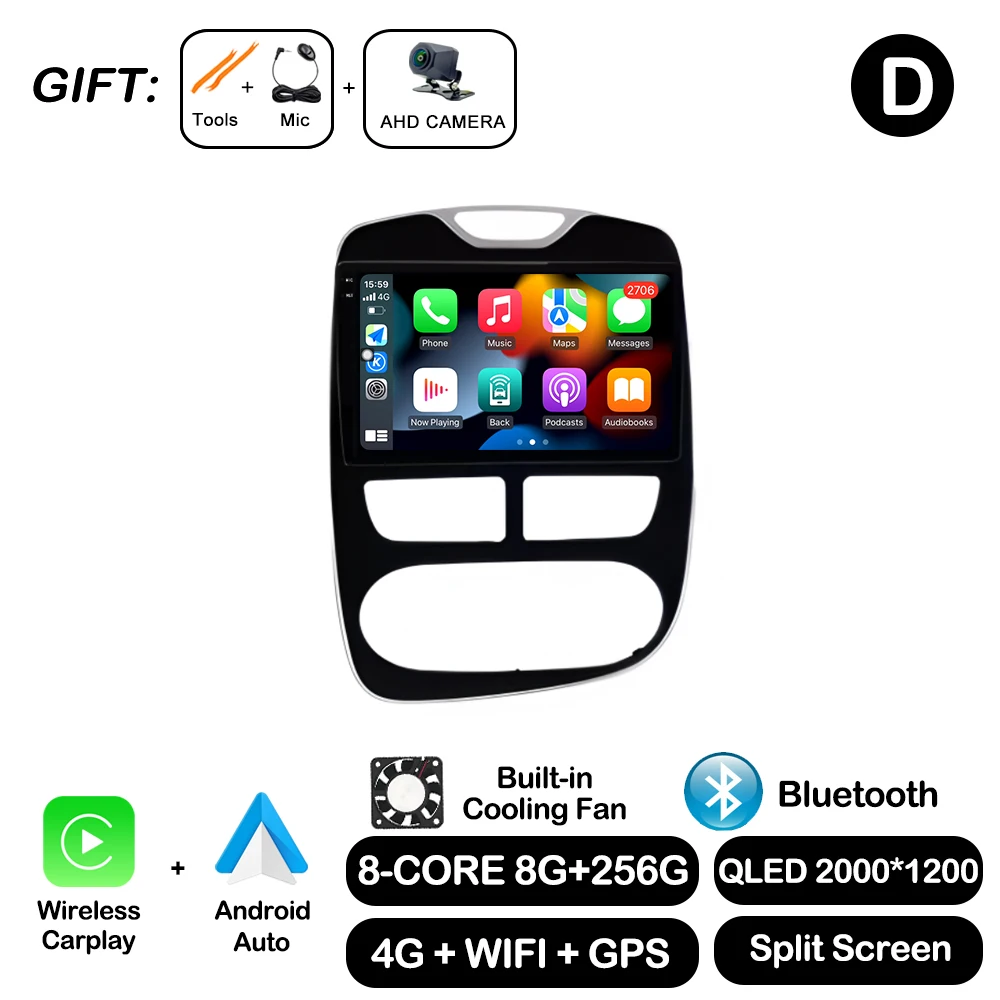 10 ''Voor Renault Clio 4 2012-2016 Carplay Autoradio Multimedia Video Player Android Auto 4G WIFI GPS navigatie DSP stereo BT - afbeelding 1