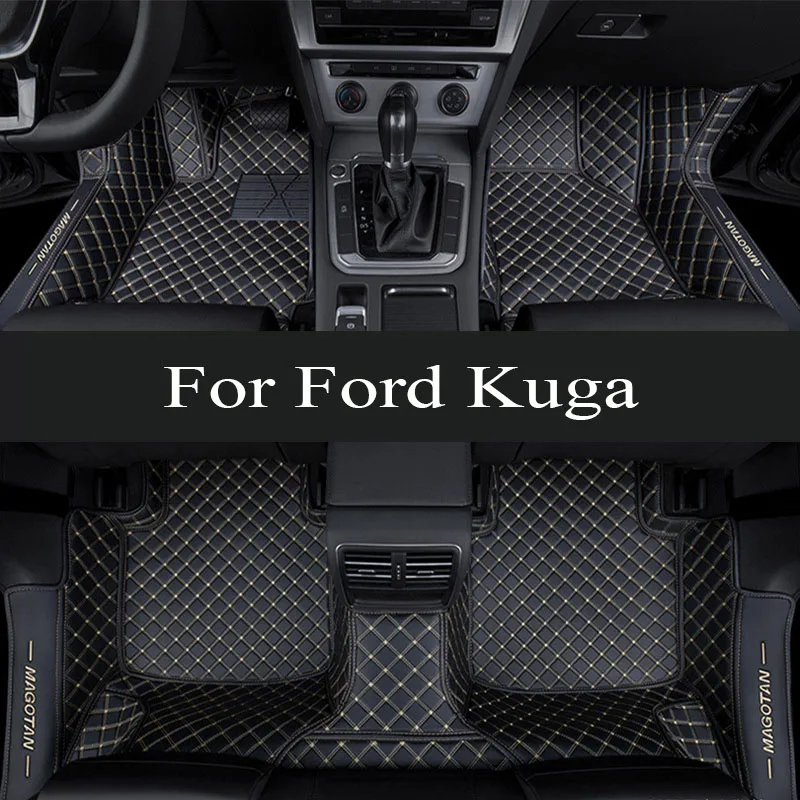 Tapetes automotivos para ford kuga 2013 2014 2015 2016 2017 2018, personalizados, almofadas para os pés do automóvel, capa interna do porta-malas