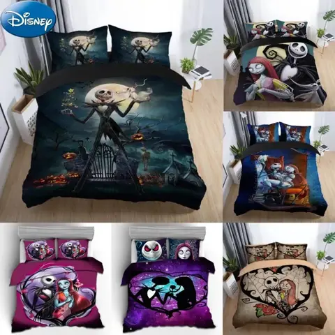 The Nightmare Before Christmas Bedding Set Cosplay Duvet Quilt Cover Pillowcase Double Queen Size Bedclothes Bedroom Decor Gifts