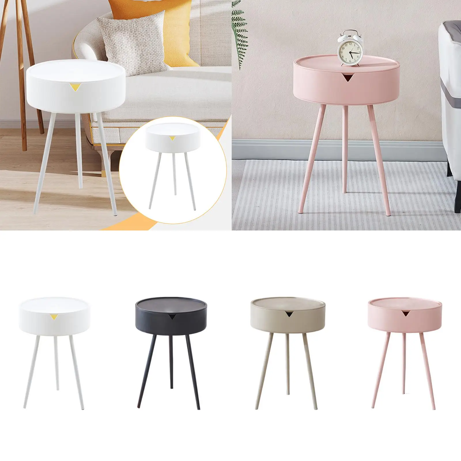 طاولة جانبية مستديرة لتزيين المكاتب ذات المساحة الصغيرة #2