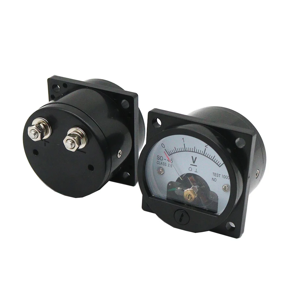 direct Circular pointer meter (voltmeter)AC Round pointer table SO-45 Dc Ac 5v 10v 15v 20v 30v 50v 75v 100v 200v 500v