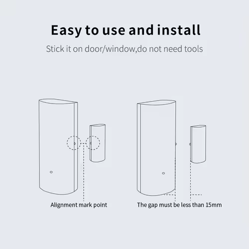 Tuya WiFi Smart Door and Window Sensor Wireless Contact Detector for Home Automation and Security System Door sensor - Image 3