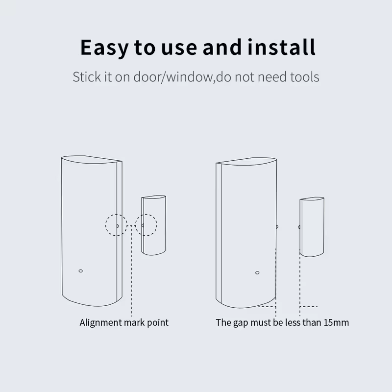 Tuya WiFi Smart Door and Window Sensor Wireless Contact Detector for Home Automation and Security System Door sensor - Image 3