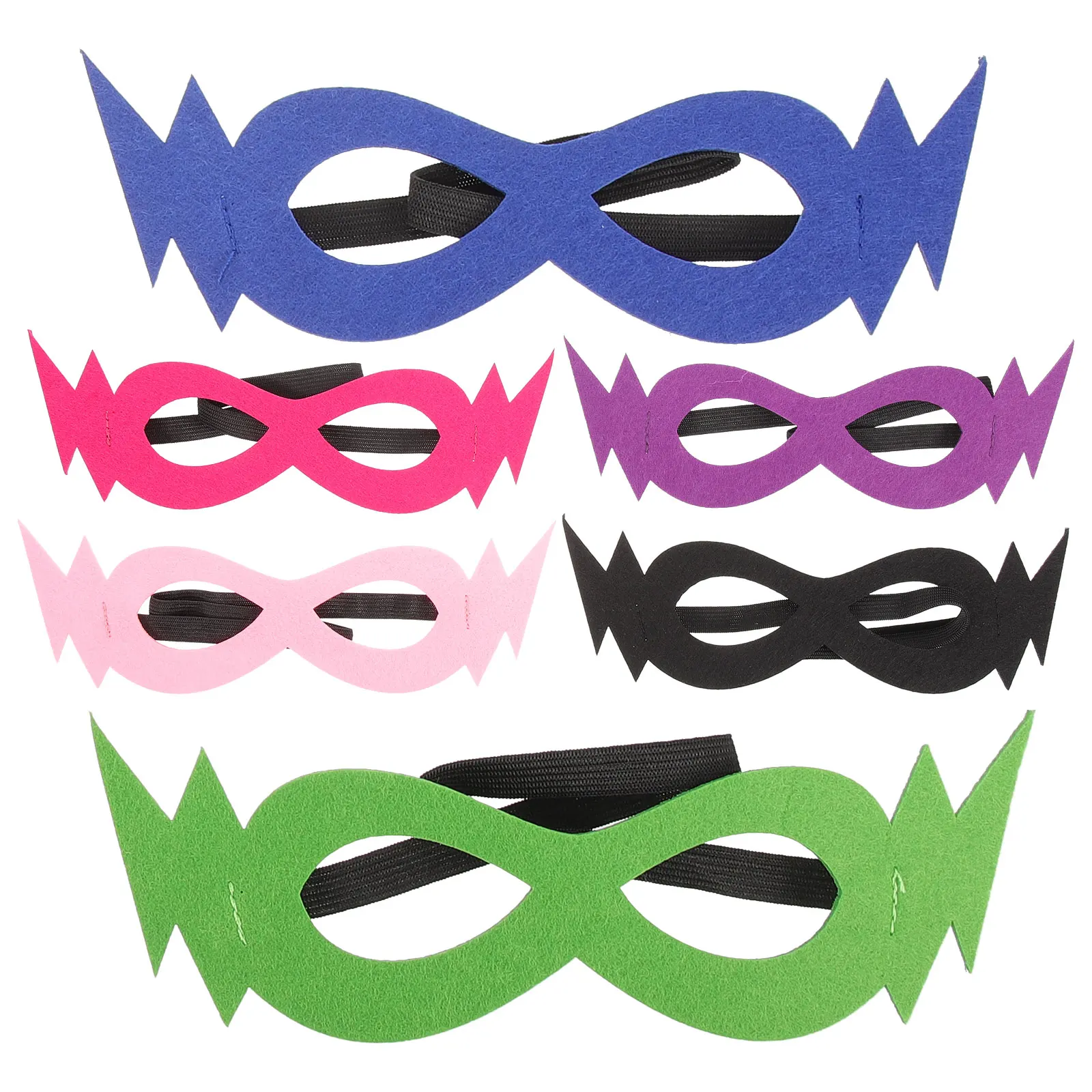 

6pcs Mask Set Felt Blindfolds Soft Kids Masquerade Party Halloween Masks Masks Craft Accessories