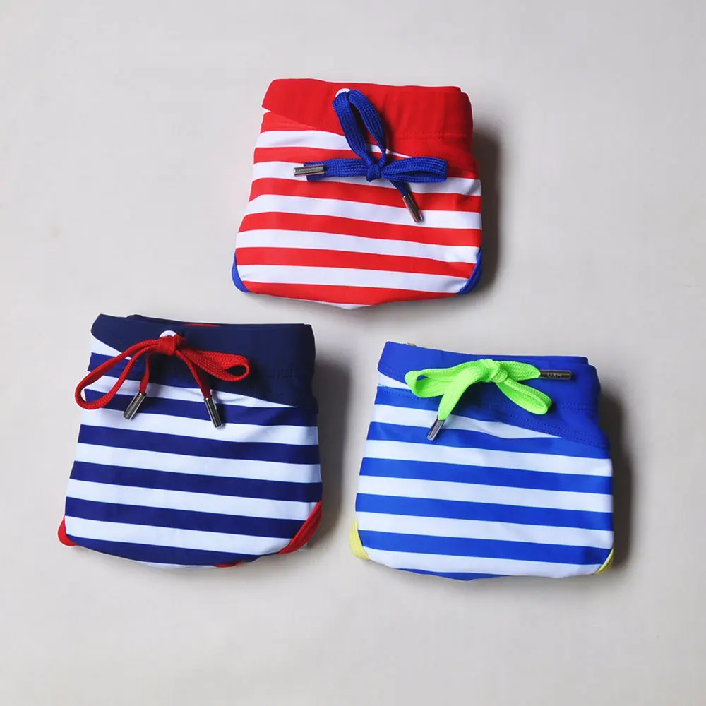 Men Swimsuit with Pockets Sexy Striped Swim Briefs Beach Shorts Swimwear Swimming Trunk Summer Padded Push Up Male Zwembroek