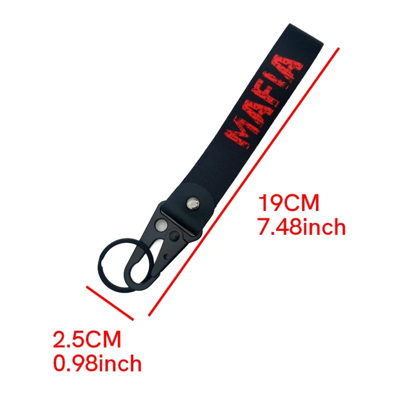 JDM Culture Style Keyring Racing Car Motorcycle Keychain Ring Chain Steel Spring Clip Lanyard Key Strap Auto Pendant Accessories