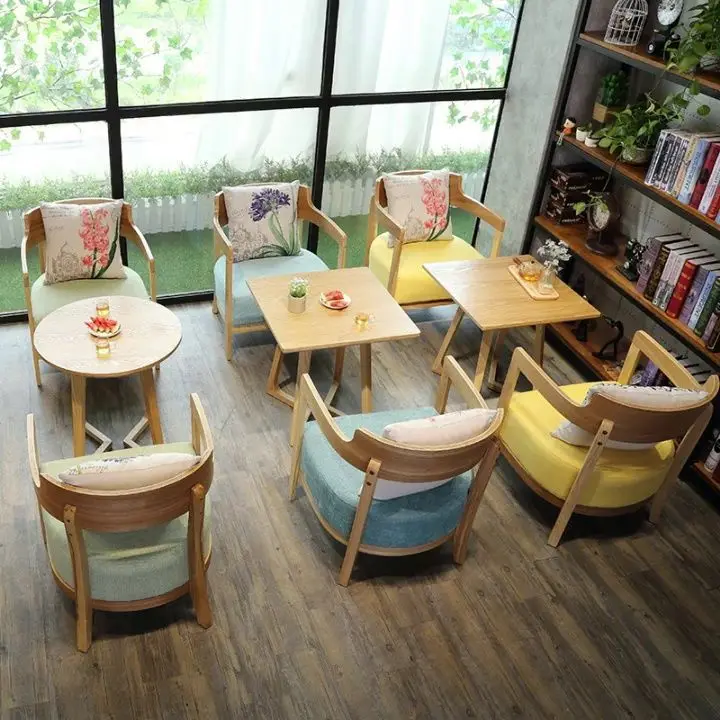 Table ronde en bois de café, fauteuil en cuir nordique, centre de divertissement empilable, carré moderne, 73