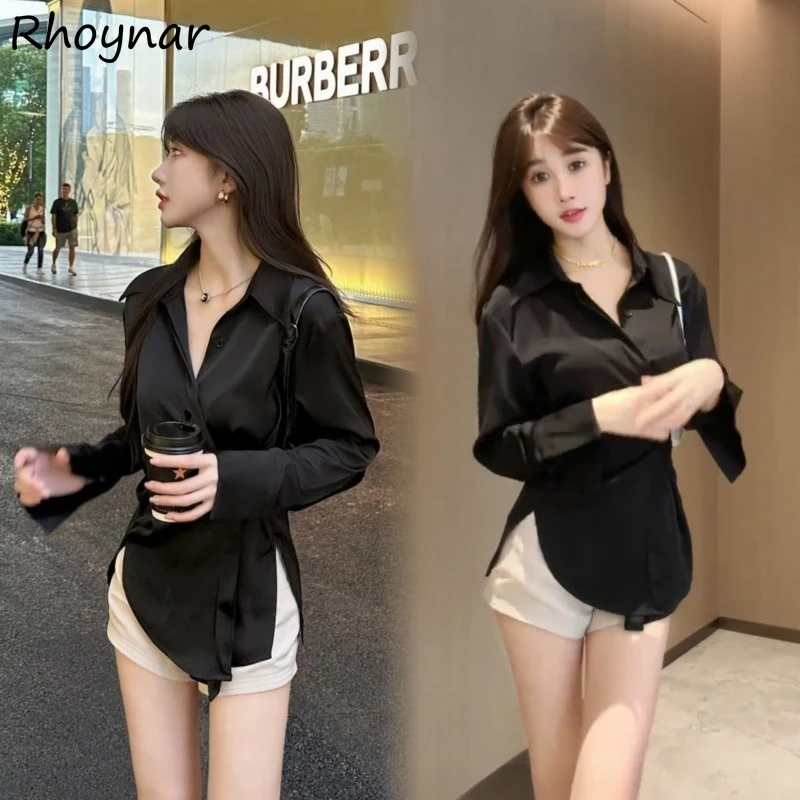 

French Style Shirts Women Autumn Office Ladies Long Sleeve Elegant Temperament Slimming Casual All-match Skin-friendly Designed