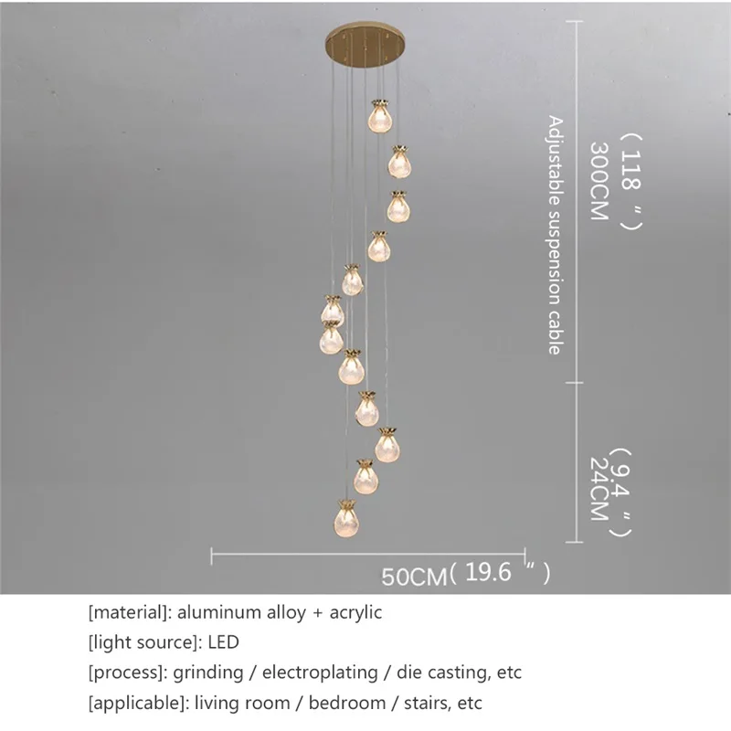 APRIL Nordic Creative Chandelier Lamps Modern Fixtures Pendant Lighting Home LED for Stairs Hall