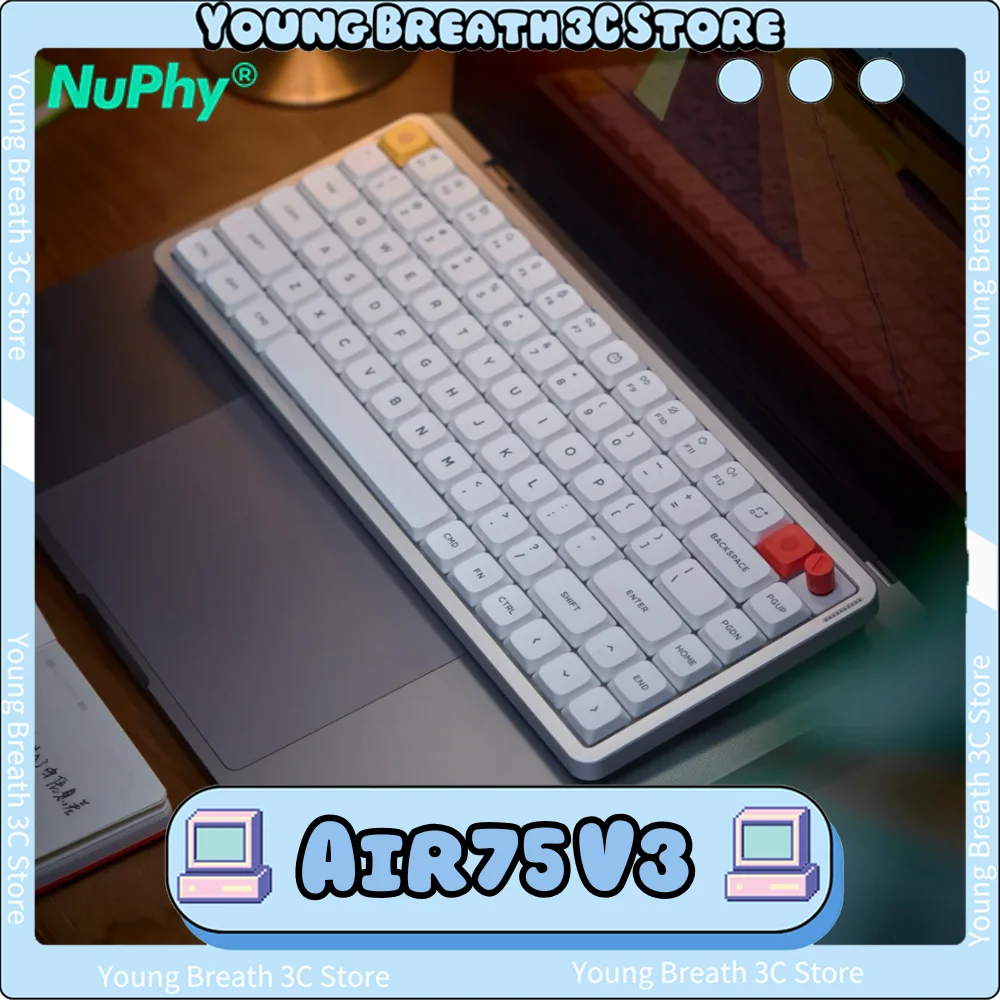 

NuPhy Air75 V3 Low-Profile Mechanical Keyboard Wireless 3Mode Hot Swap 4000mAh Battery Custom Air75V3 Short Nano Switch Keyboard