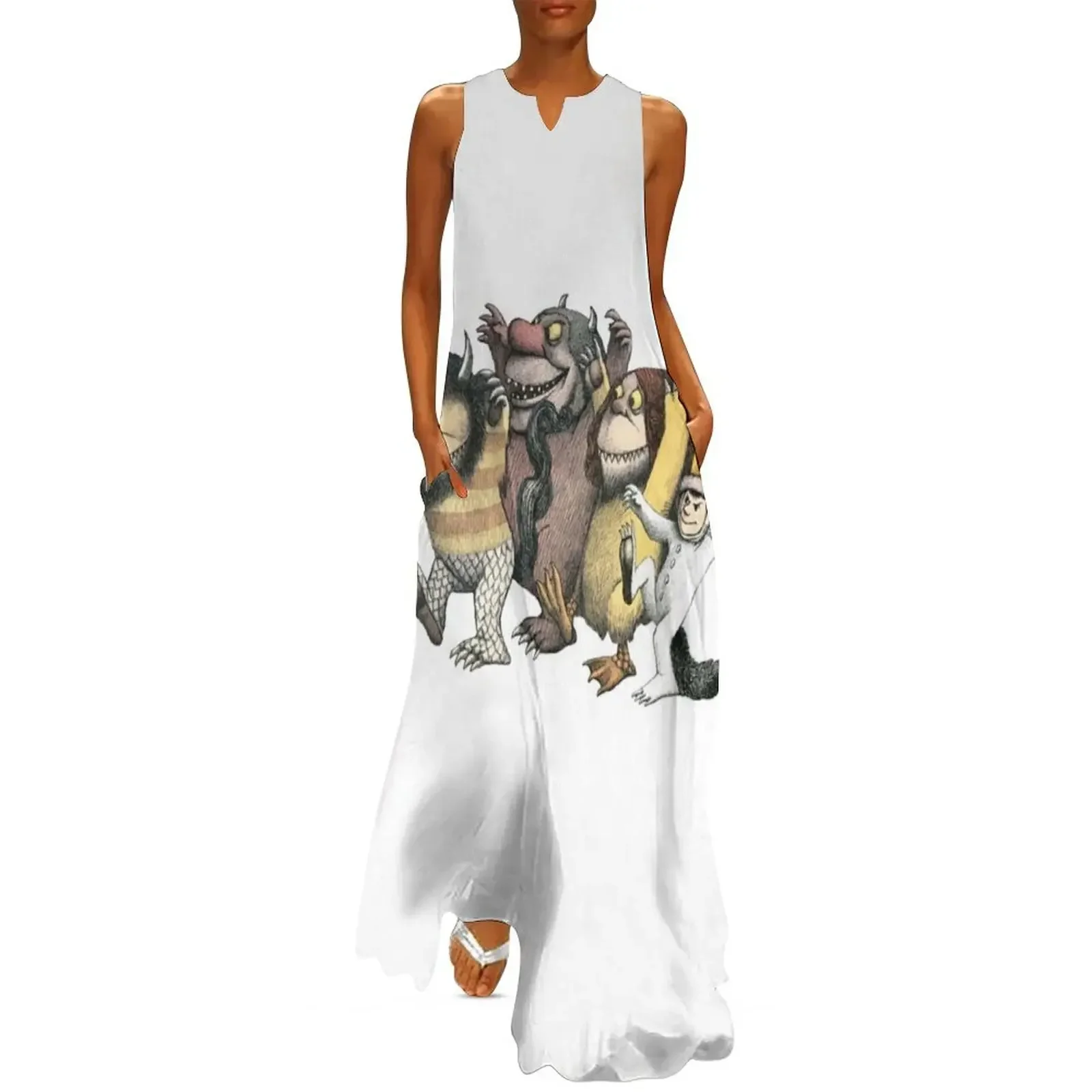 

Where the wild things are, Max with Wolves Long Dress summer clothes for women Dress