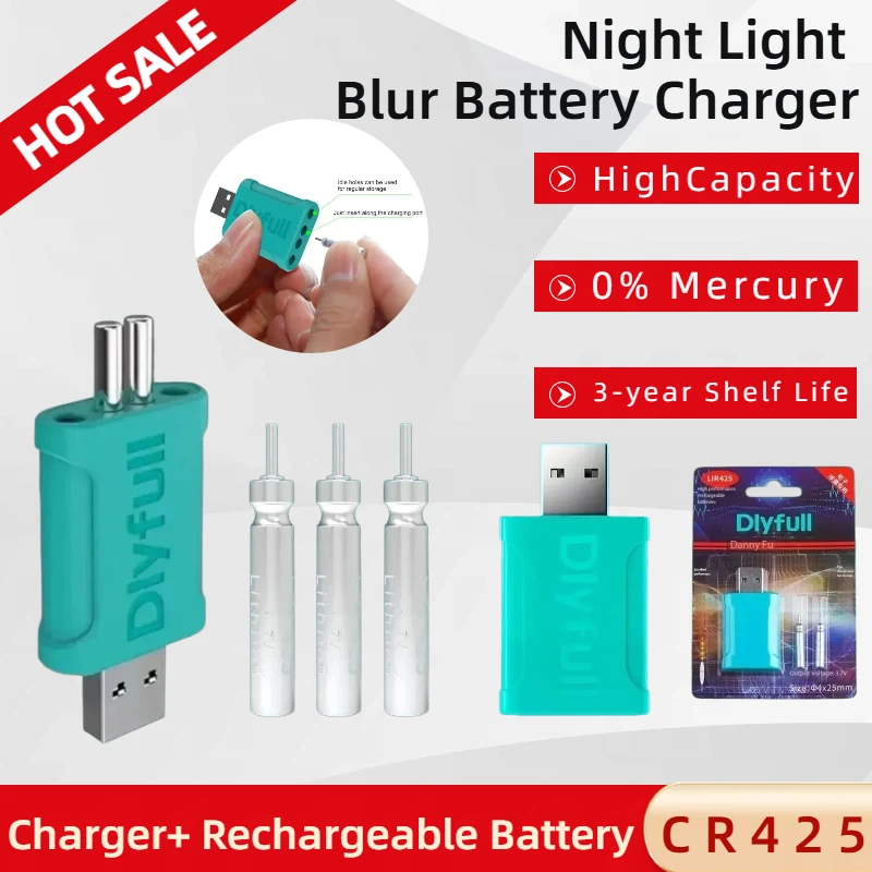 

Luminous Float CR425 LIR425 Rechargeable Battery USB Charger for Electronic Float Night Fishing Light Bait Float Fishing Tackle