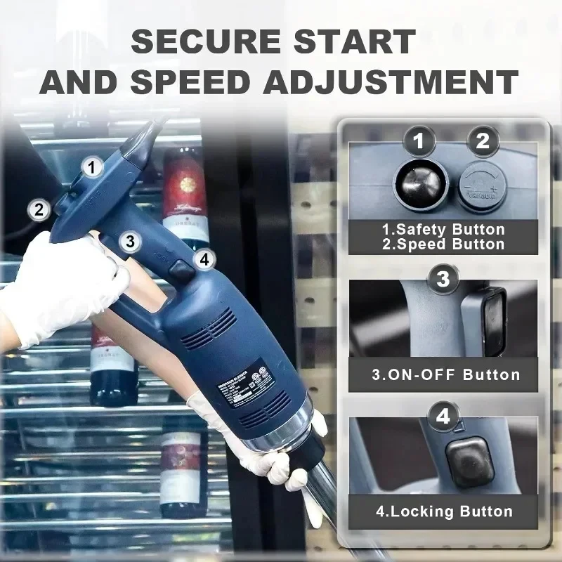 Extra Heavy Duty Hand Blender with Variable Handheld Stick Mixer Commercial Emulsifier