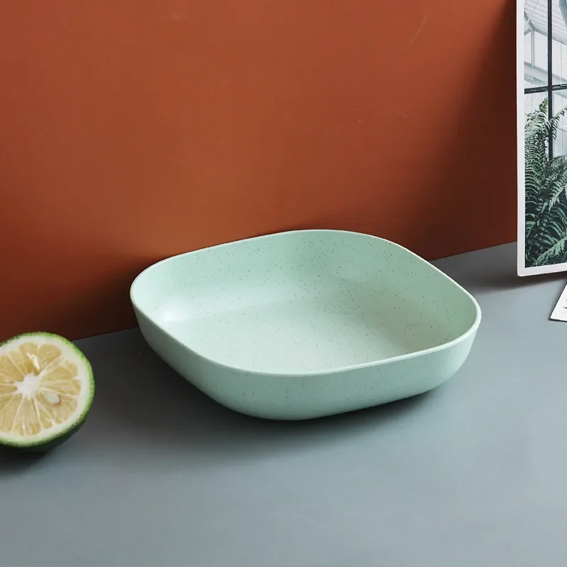 

1/3 шт. десертная тарелка из чистого натурального пшеницы, квадратная соломенная миска для закусок, блюдо для приправ, разлагаемая экологически чистая посуда