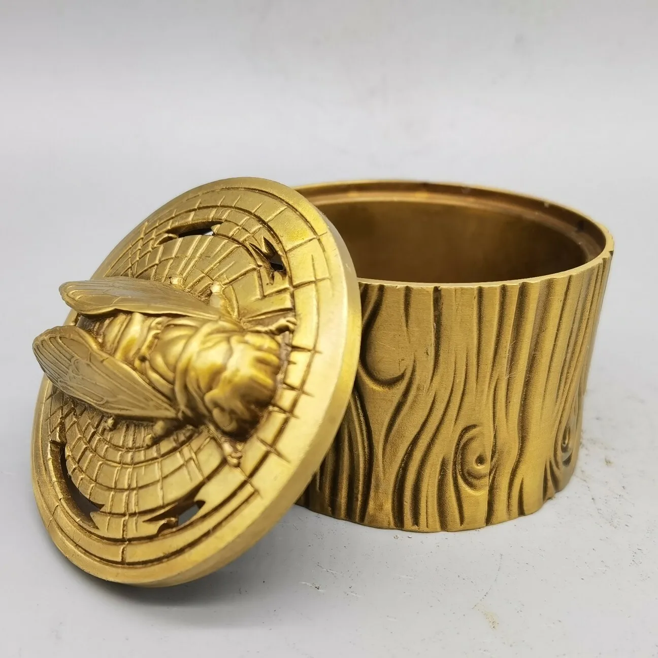 antique-brass-cicada-tree-section-incense-burner-incense-statue