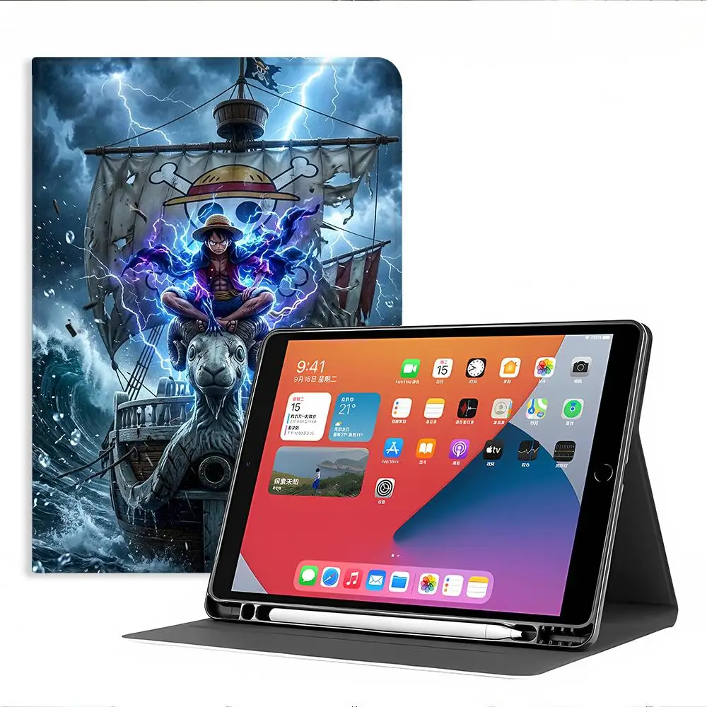 Case for Apple iPad 10th 7/8/9th Pro11 13 Air 11 13 M4 M3 M2 A16 2026 With Pencil Holder Air 4/5/6th Anime One Pieces view 3