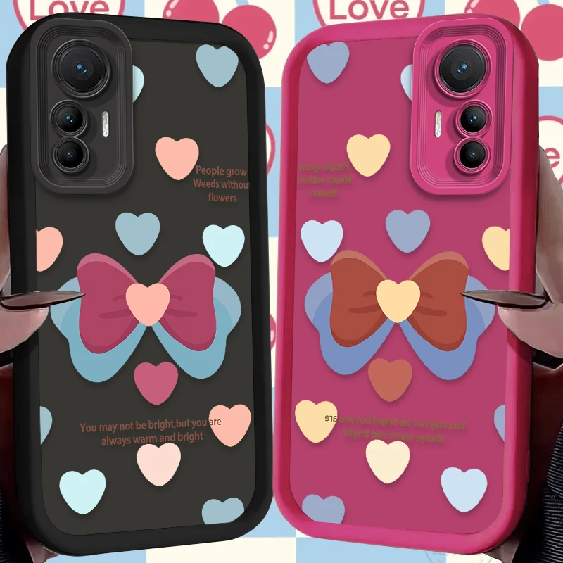 Cute Bowknot Love Phone Case for Xiaomi 14T 13T 12T 11T 13 12 11 Lite 5G NE POCO X6 X5 F6 F5 F3 X4 GT X3 NFC M5S C65 M6 Pro 4G