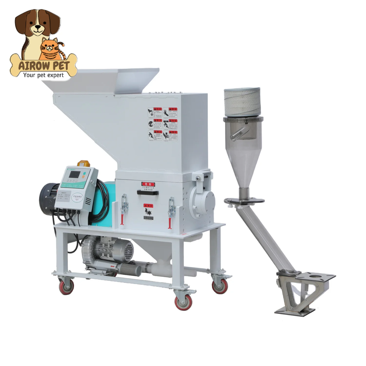 AIROW Plastic Granulator Raw Material Crusher Plastic Recycle Machine Low Speed Crusher