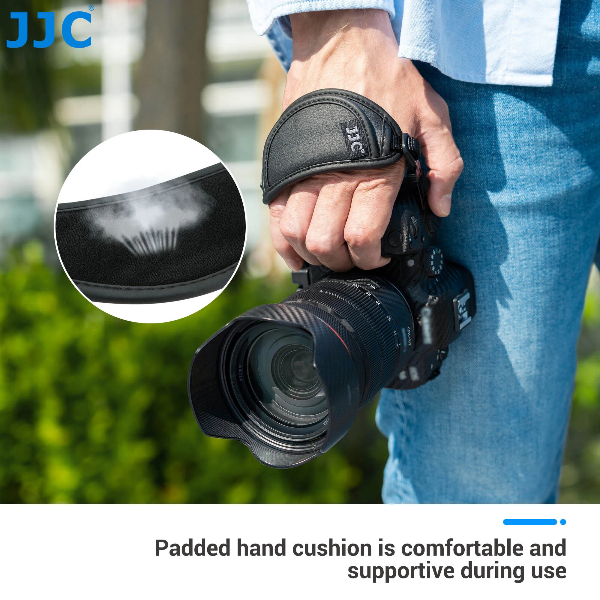 JJC Leather Hand Strap Camera Wrist Strap For Sony A7 V A7V A7M5 Canon Nikon Fujifilm Olympus Panasonic Ricoh Pentax Cameras
