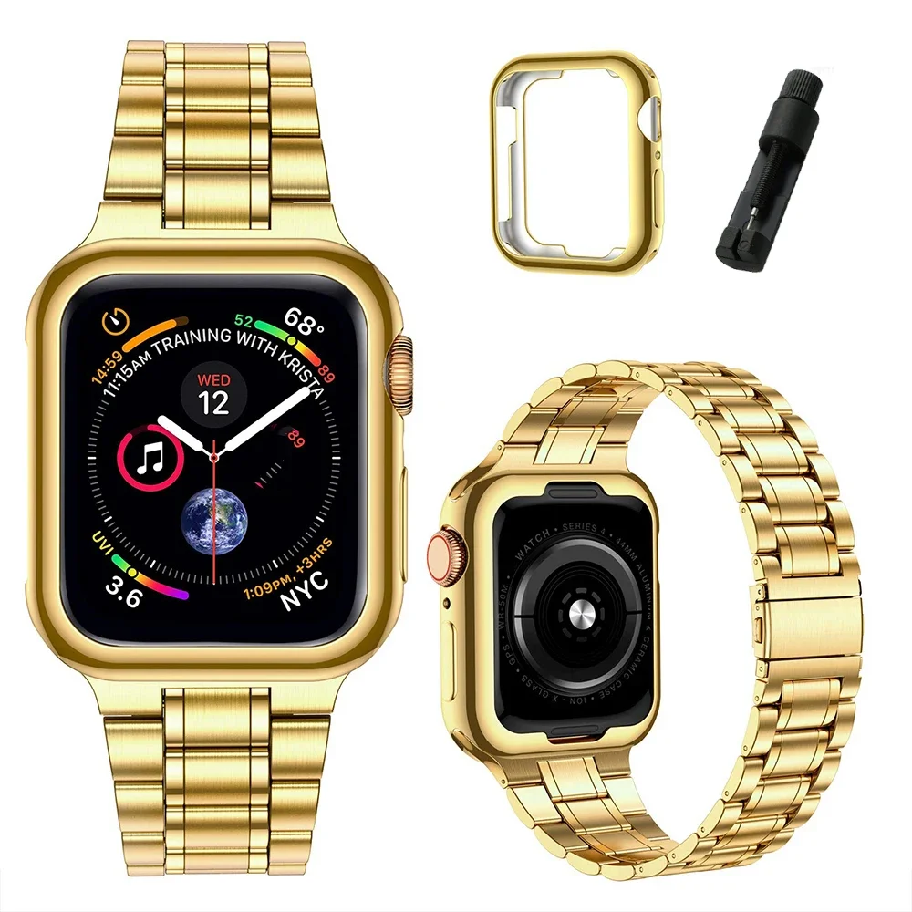 2 في 1 حزام لساعة أبل 10 46 مللي متر سوار الأعمال حزام معدني ل Iwatch 10 9 الترا 49 مللي متر 44/45 مللي متر الفولاذ المقاوم للصدأ كوريا #3