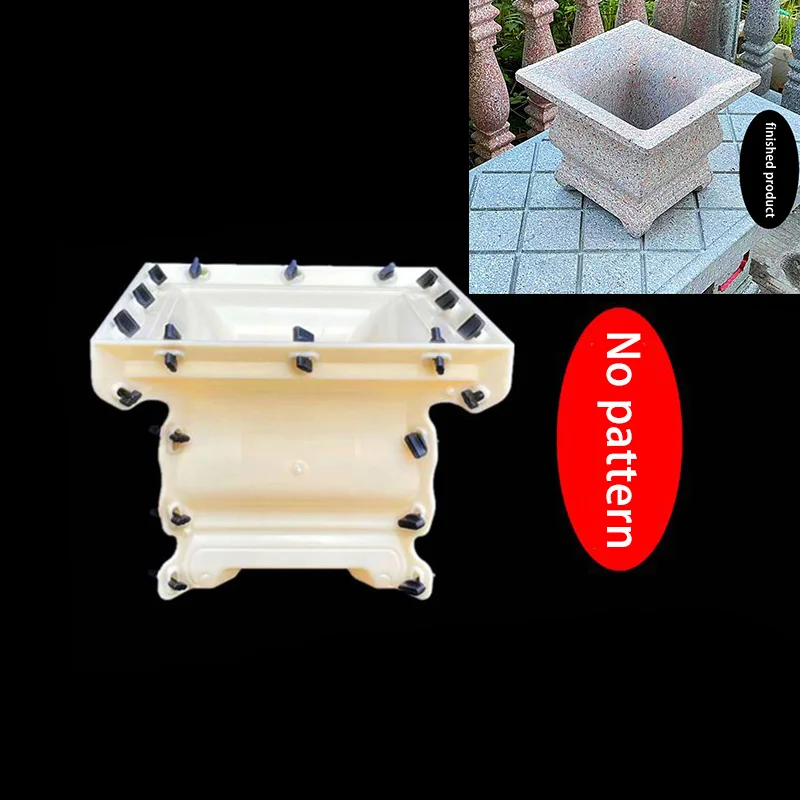 Flower Pot Cement Mold With Thickened Square Bottom and European Square Four Corner Horticultural Decoration