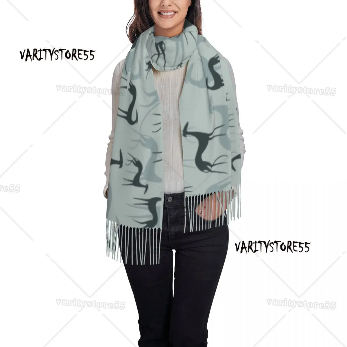 Custom Print Greyhound Galgos Dog Scarf Women Men Winter Fall Warm Scarves Whippet Sighthound Shawls Wraps