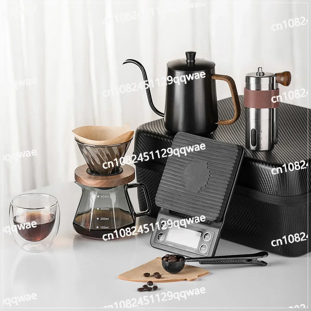 Hand Brew Coffee Set Outdoor Camping Coffee Equipment Full Set Portable Travel Suitcase Gift Box