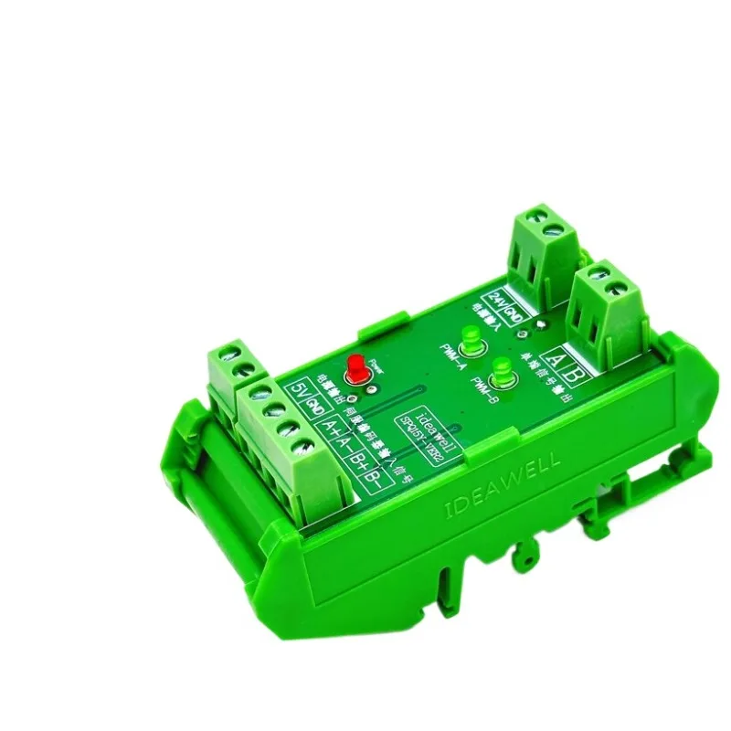 High Speed 3.2MHz Differential to Collector Module 5V-24V Level Conversion for Servo Incremental Encoder PLC Signal Acquisition