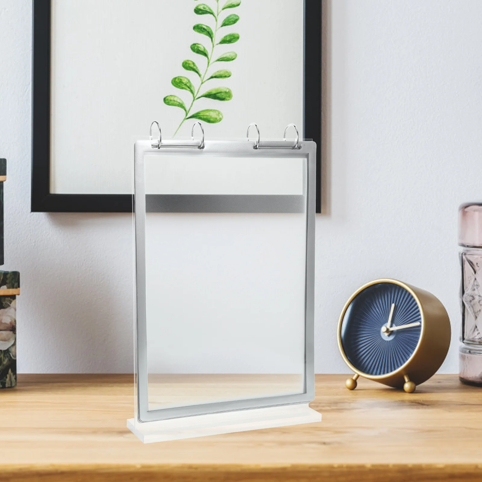 

Double Sided Acrylic Display Stand Transparent Flip Page Menu Holder Clear Tabletop Sign Holder A4 Paper Display Stand
