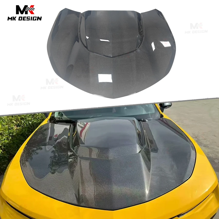 Carbon Fiber ZL1 Style Front Hood Bonnet Cover for Chevrolet Camaro 6th 2016-2023 Front Engine Hood Replacement Car Accessories