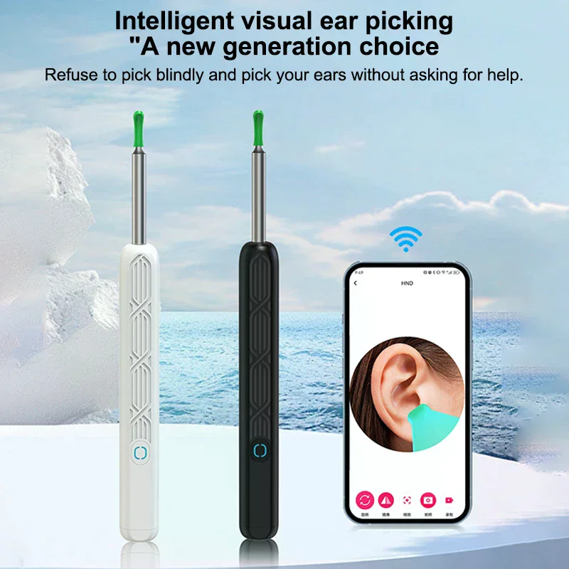 Reliable Ear Cleaner with WiFi, Live Camera and LED Light for Safe Cleaning, ABS Fabrication, Lightweight and Portable Design.