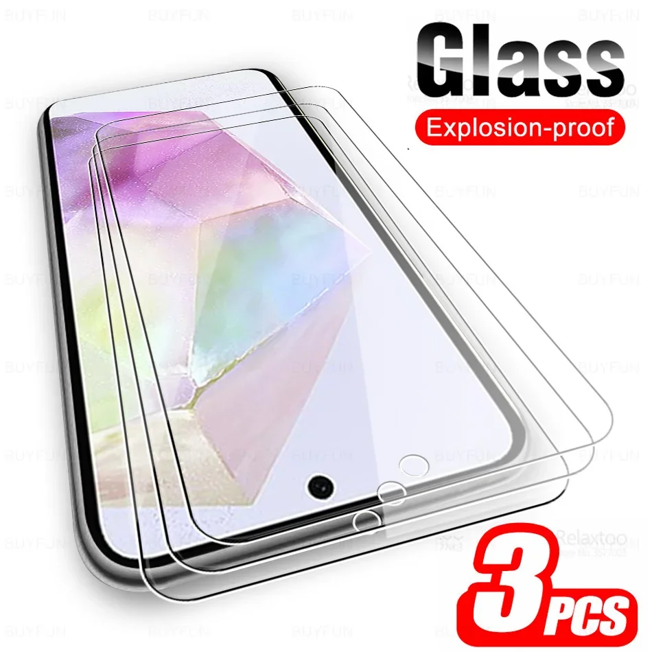 

3Pcs Tempered Protective Glass For Samsung Galaxy A35 5G A55 A25 A15 A05s A05 4G A 35 55 15 25 05s 05 Full Glue Screen Protector