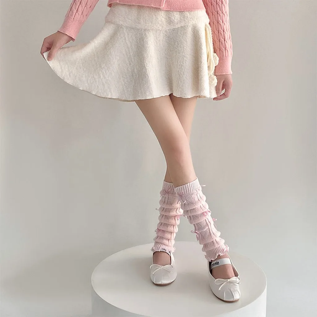Women Leg Warmers Ruffled Japanese Ballet Leg Warmers Mid Calf Leg Warmers Mid Calf Calf Sock Covers For Ballet Outfits Mary - view 5