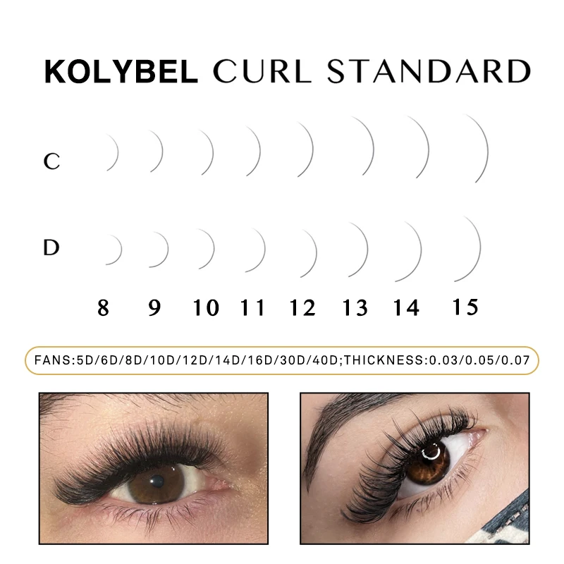 KOLYBEL 500 Fans Pointy Base Loose Fans 5D to 16D Premade Medium Stem Sharp Thin Russian Promade Volume Fans Eyelash Extensions