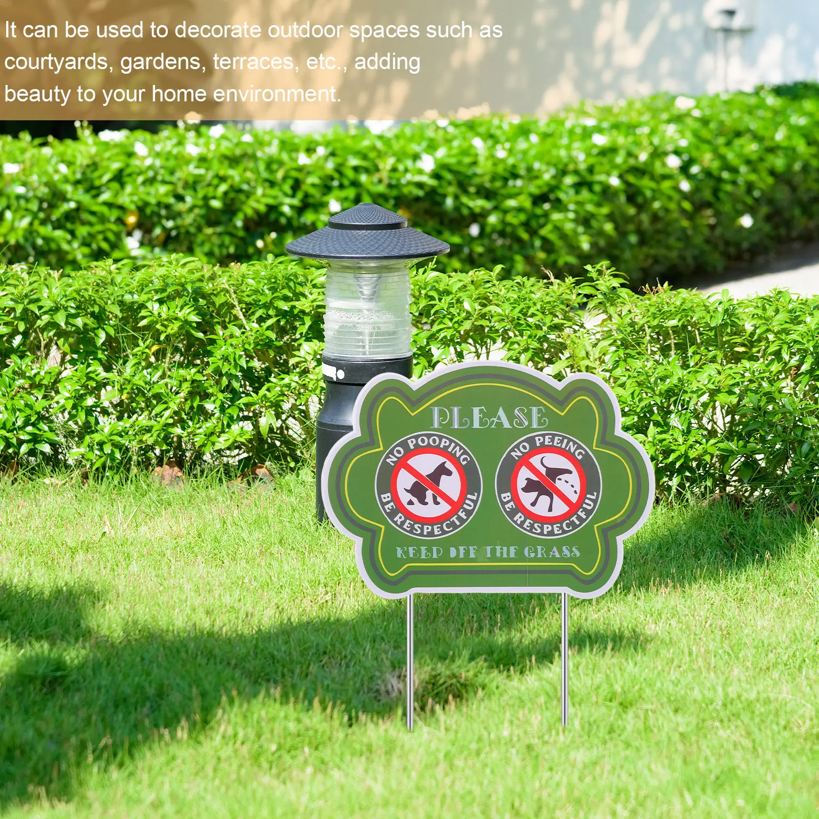 Dog Signs for Yard Warning Poop Lawn No Funny Pooping and Peeing Garden Animal Owner Reminder