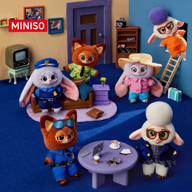 MINISO Disney Zootopia boîte aveugle Zootropolis vinyle peluche boîte aveugle jouet mignon en peluche pendentif Figure Anime jouets enfant cadeaux d'anniversaire