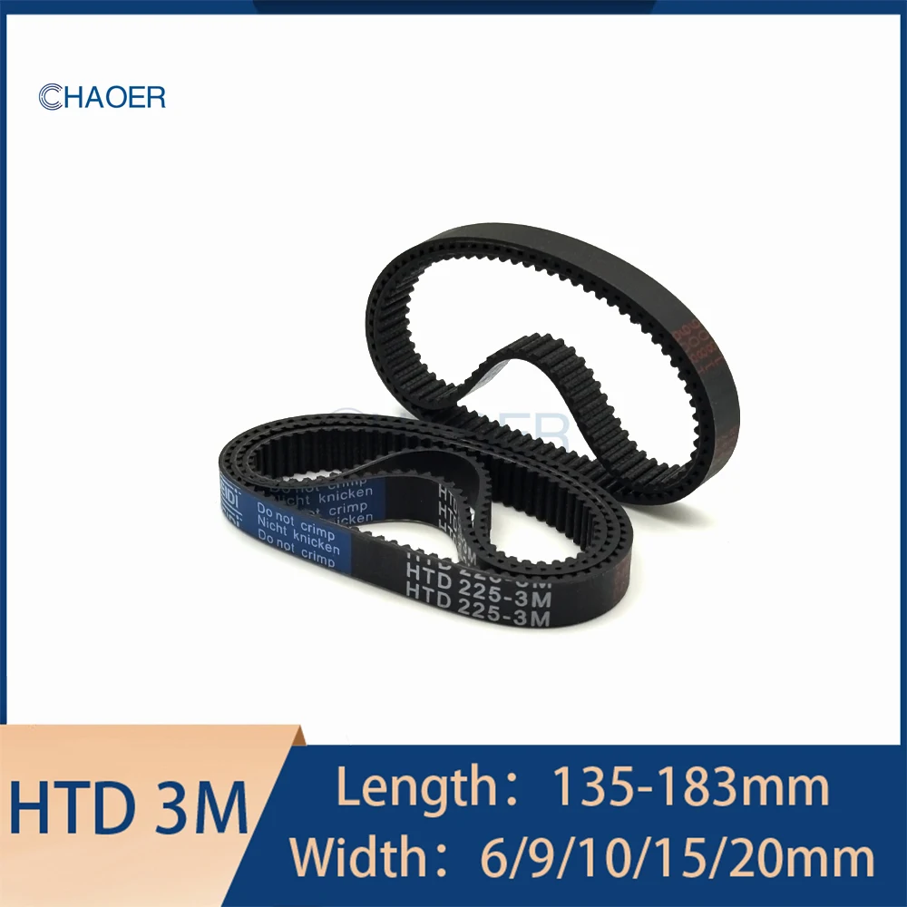 HTD 3M Synchronous Belt Length 135 138 141 144 147 150 153 156 159 162 165 168 171 174 177 180 183mm 3M Pitch 3mm Drive Belt