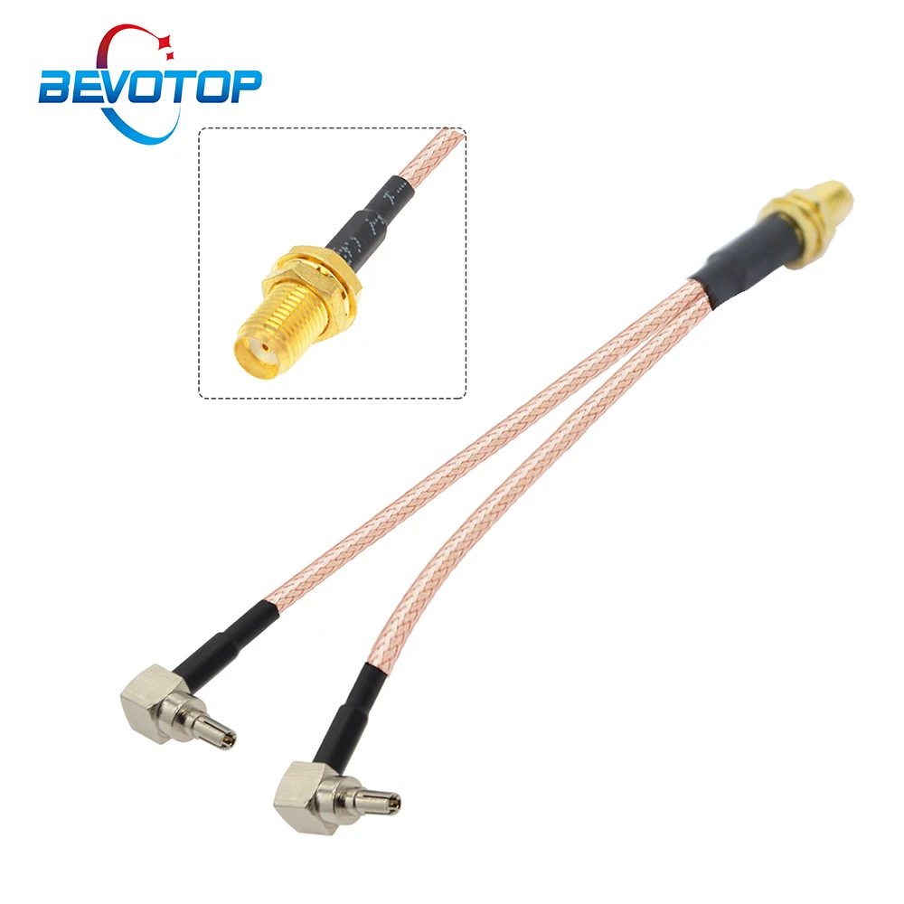 10pcs 3G 4G antenna SMA Female to Dual CRC9/SMA/TS9 Connector Splitter Combiner RF Coaxial Pigtail Cable for 3G 4G Modem router