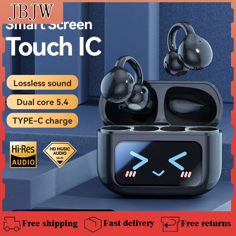 

JBJW 2025 Новые интеллектуальные Bluetooth-наушники с искусственным интеллектом, перевод языка, беспроводные наушники, наушники с сенсорным экраном и зажимом для ушей