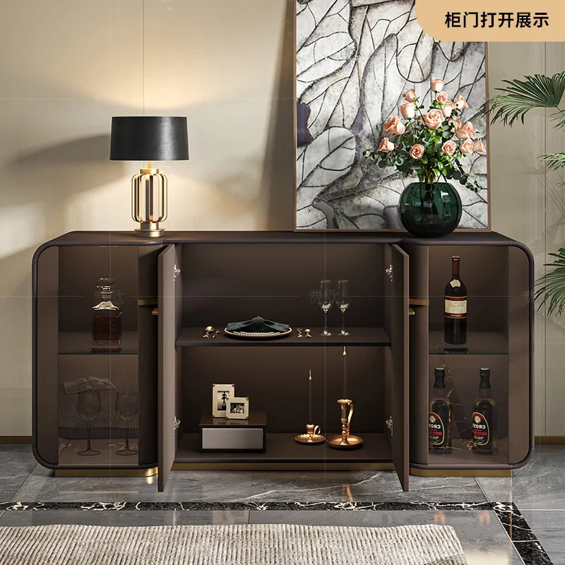 

GZ light luxury dining side cabinet Italian restaurant locker household marble high-end entrance cabinet