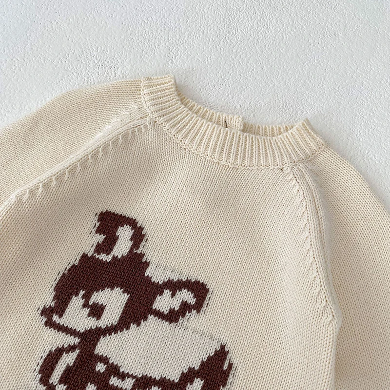 Autumn Infant Kids Baby Girls Long Sleeve Deer Printing Knit Jumpsuit Toddler Kids Baby Girls Children Clothes Rompers
