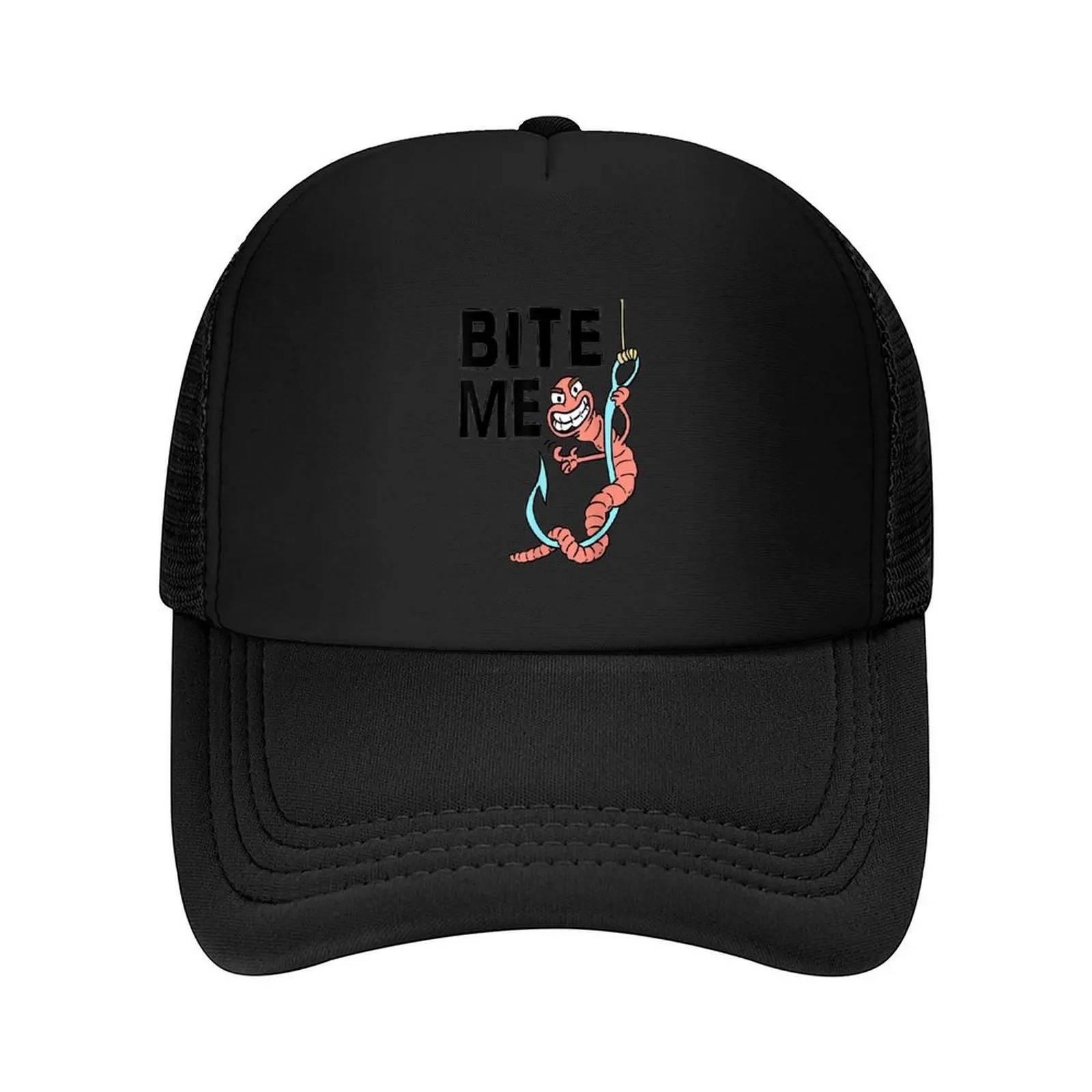 

Bite MeWorm on the Hook Baseball Cap Winter hat western Hat Luxury Brand Uv Protection Solar Hat Men's Caps Women's