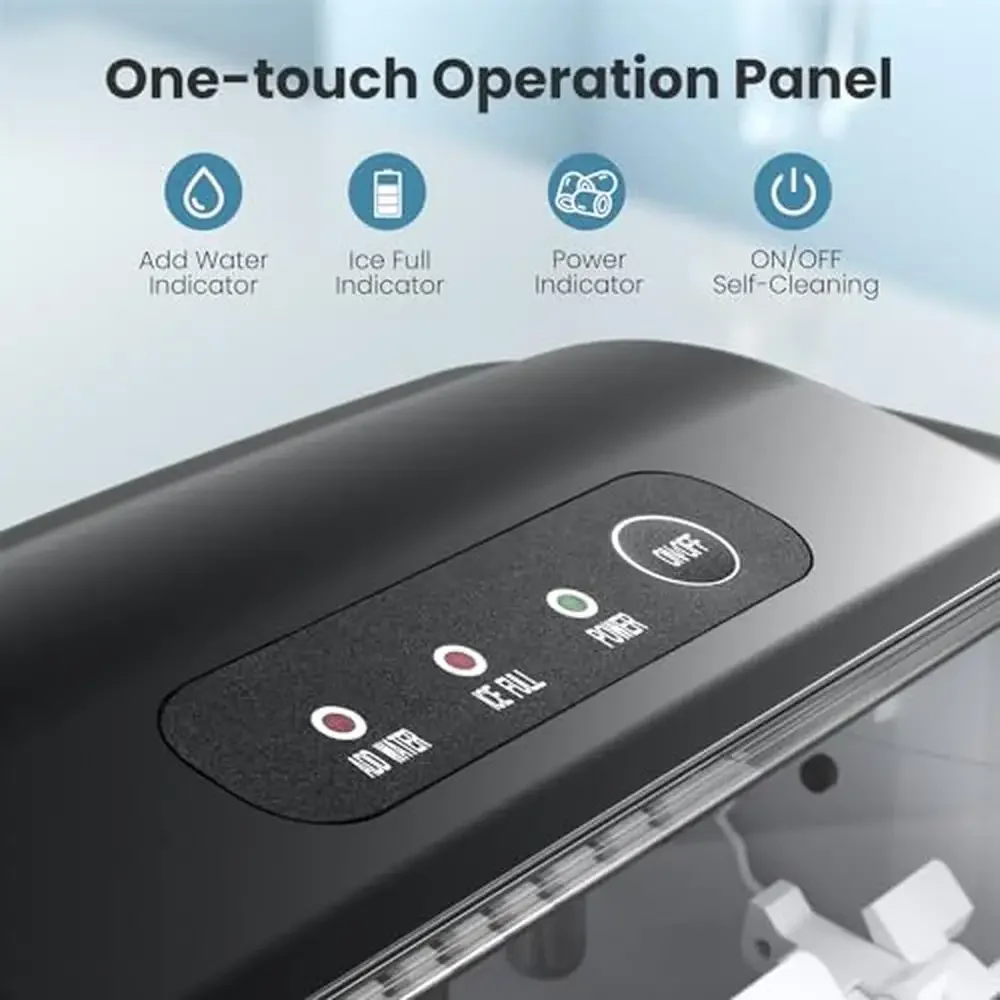 แบบพกพาทําความสะอาดเครื่องทําน้ําแข็ง 26Lbs/24H 9 ก้อนน้ําแข็งใน 6 นาที & ฝาปิดโปร่งใสสไตล์ Bullet-รูปก้อน