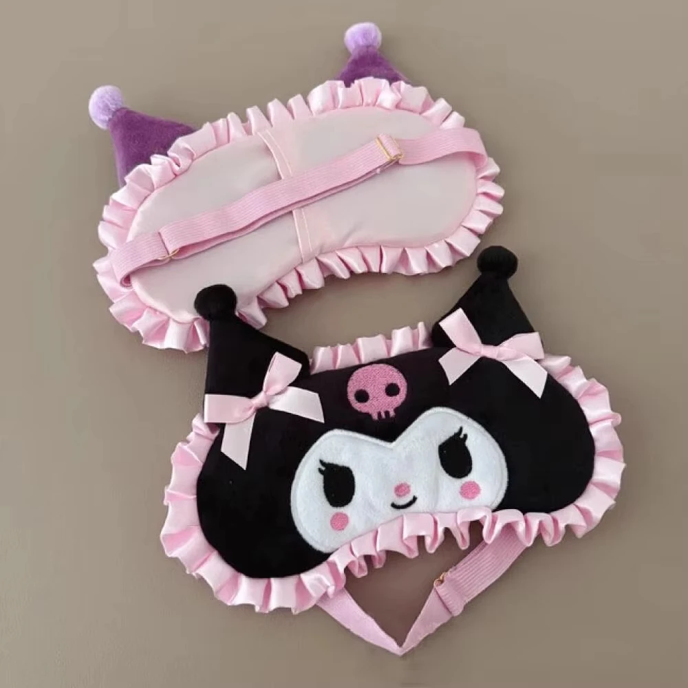 Sanrio Kawaii Plüsch-Augenmaske Kuromi Cinnamoroll Sleeping Blackout Augenbinde Melody Anime Lunch Break Eyeshade Damenschutz