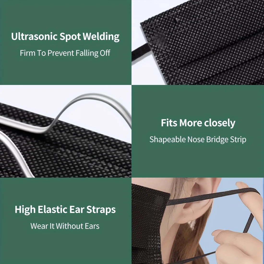 50 قطعة من قناع HENGPIN الأزرق القابل للتصرف مكون من 3 طبقات قناع واقٍ من الغبار قابل للتنفس لقناع العمل اليومي أثناء السفر #5