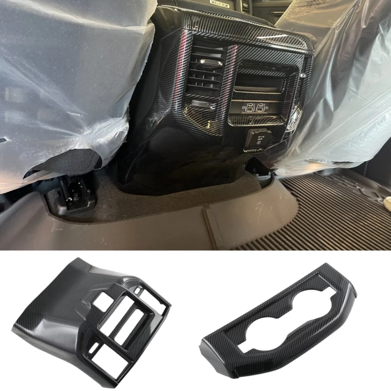 

For Dodge RAM 1500 TRX T-REX 2023 2024 Interior Accessories Rear Air Outlet Decorative Frame Anti-kick Protective Cover