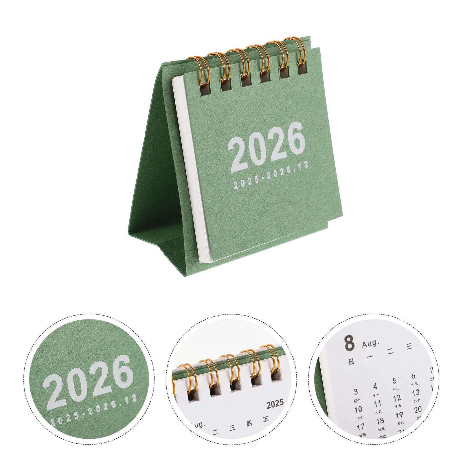 2026 Mini Desktop Calendar Small Flip Compact Lightweight Portable Office Organizer Wall Hanging Elegant Layout for Home