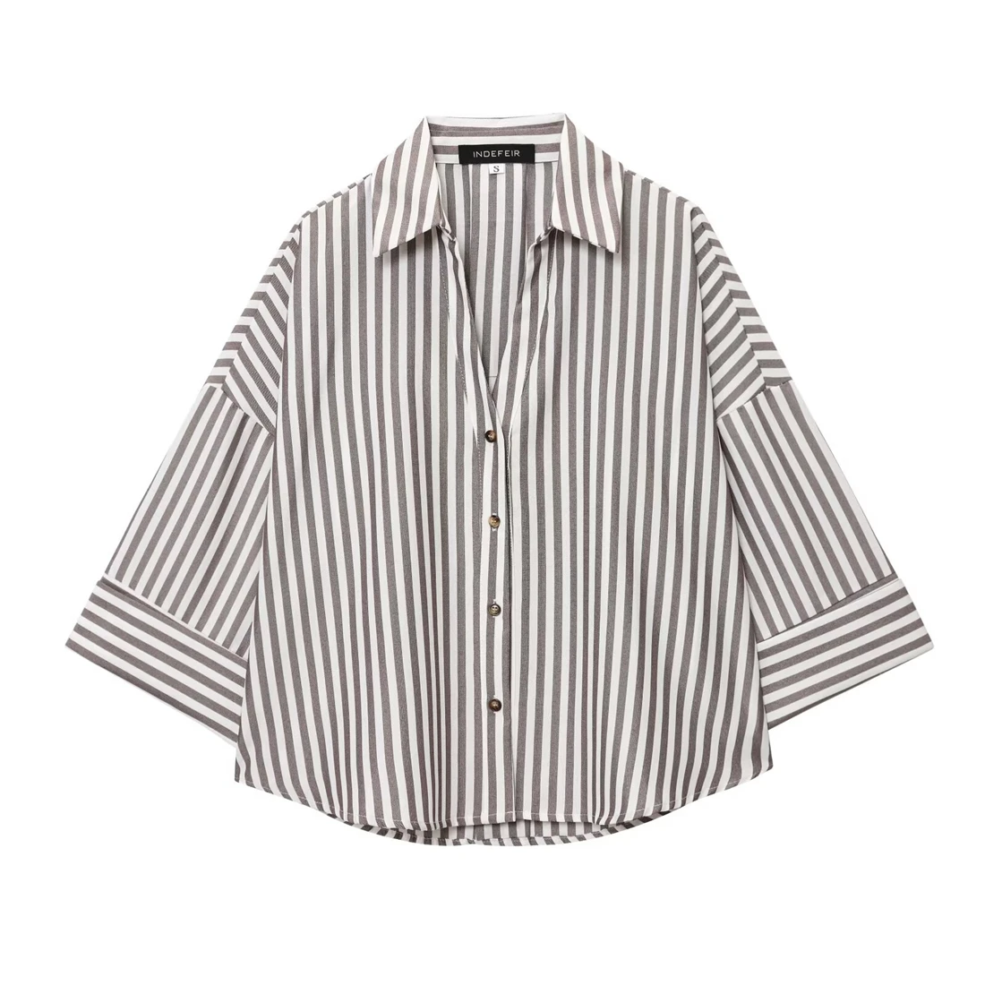 

Новое поступление 2025 года, женская повседневная модная льняная рубашка с широкими рукавами - удобный дизайн с широкими рукавами для женщин